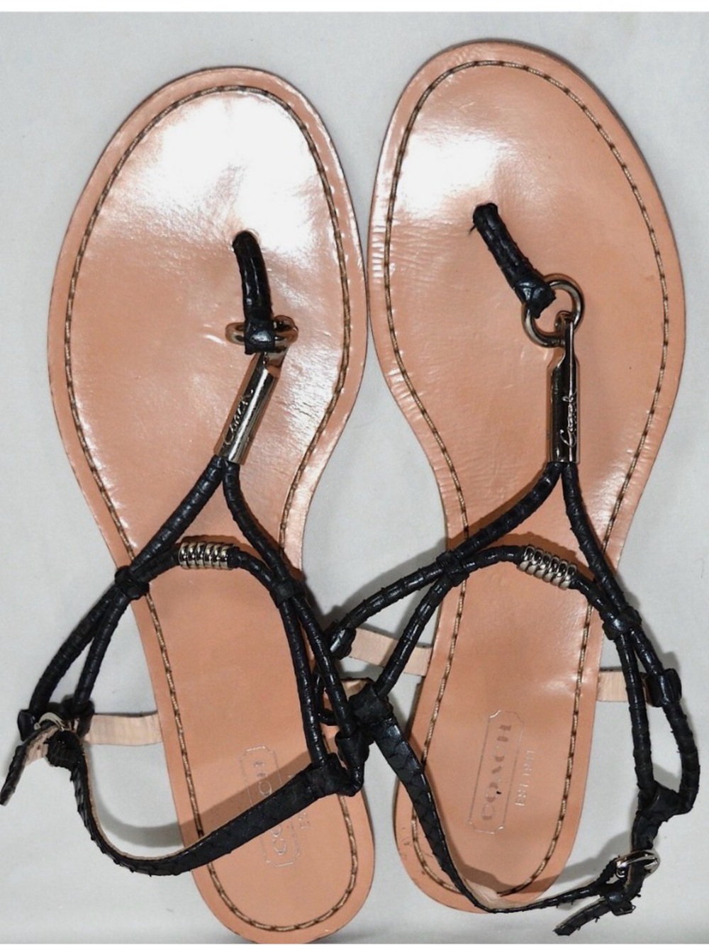 Coach Cicily Pebble Grain Leather Sandals